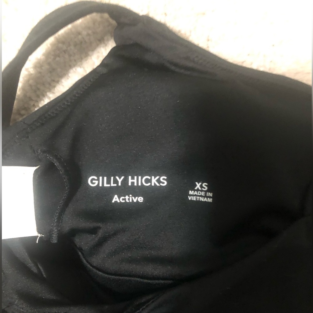2/$30 Gilly Hicks Black Tankini Swim Top Ruched Adjustable Straps Beach Sz XS - Picture 5 of 10